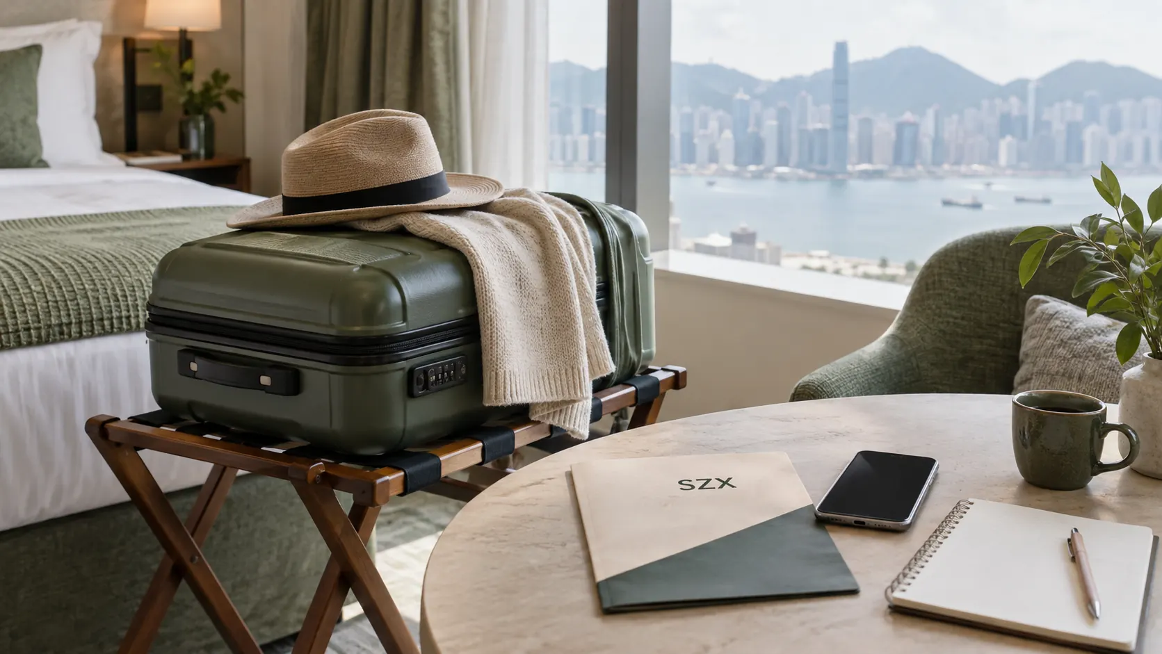 AI-generated illustration for a departure journey from Hong Kong to Shenzhen Bao’an International Airport (SZX)