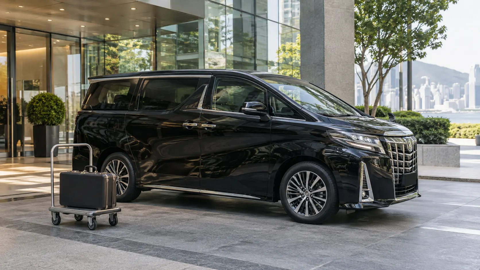 AI-generated illustration of a vehicle setting for a Hong Kong chauffeur booking guide