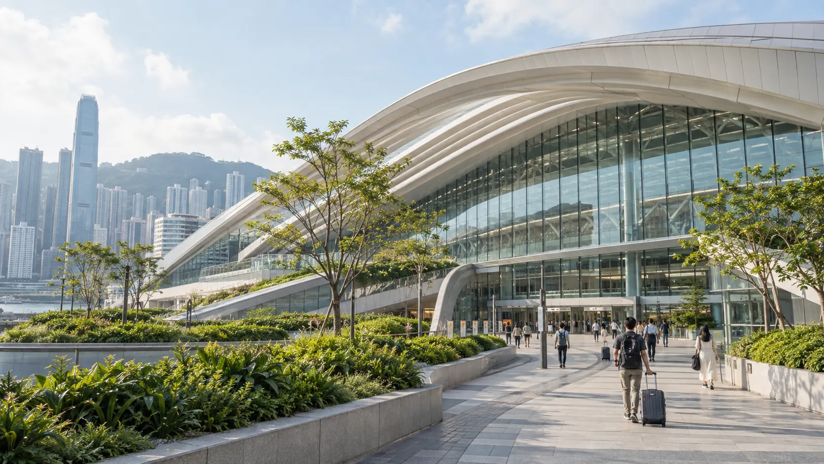 香港與深圳城市旅程概念的AI生成示意圖